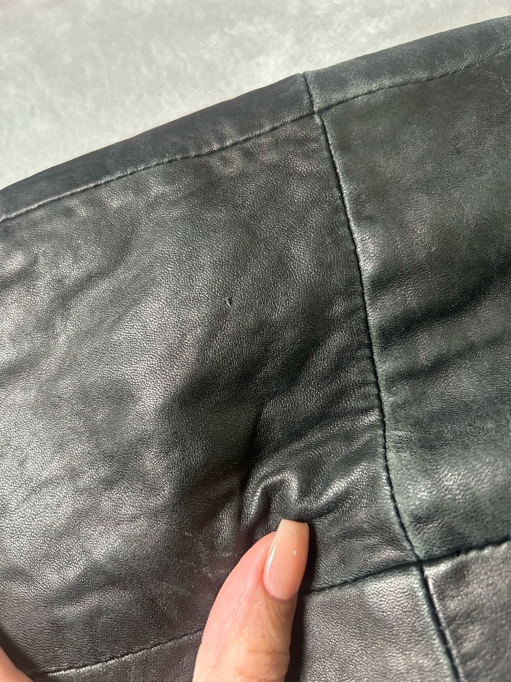 DNK Black Leather Bomber Jacket - Picture 13 of 16